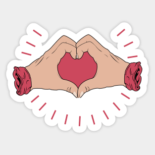 hand heart Sticker